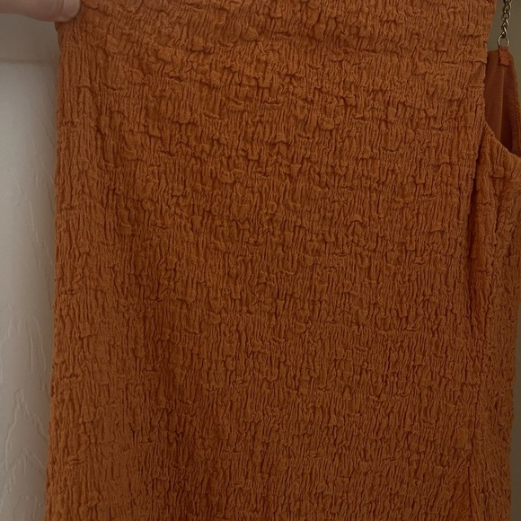 Camila Coelho One-Shoulder Orange chain strap mini dress textured size Small - Picture 10 of 10